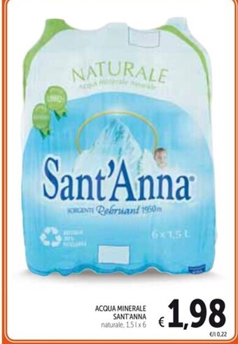 Spazio Conad ACQUA MINERALE SANT'ANNA naturale, 1.5lx6 offerta