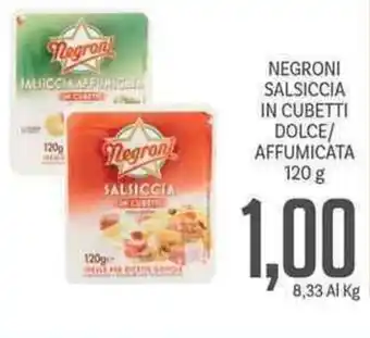 Supermercati Piccolo Negroni Salsiccia in Cubetti 120g offerta