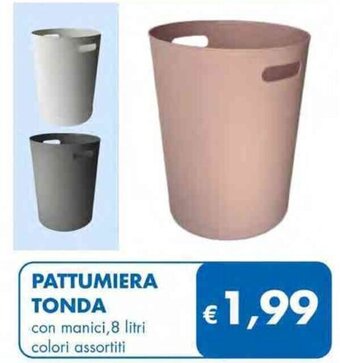 MD Discount PATTUMIERA TONDA con manici,8 litri colori assortiti offerta