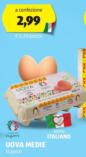 ALDI UOVA MEDIE 15 pezzi offerta