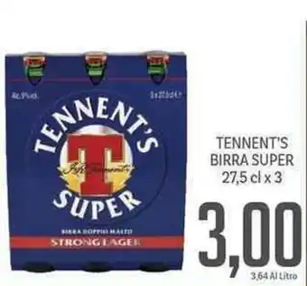 Supermercati Piccolo Tennent's Birra Super 27,5cl x 3 offerta