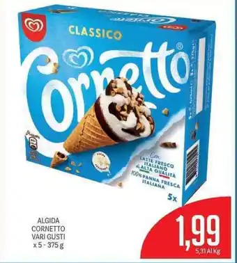 Supermercati Piccolo Algida Cornetto x5 375g offerta