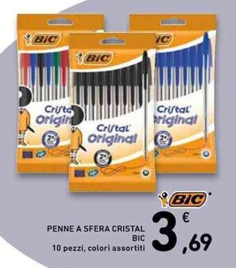 Conad PENNE A SFERA CRISTAL BIC 10 pezzi, colori assortiti offerta