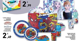 Conad *LINEA TAVOLA BAMBINI PERSONAGGI offerta