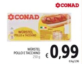 Spazio Conad WÜRSTEL POLLO E TACCHINO 250 g offerta