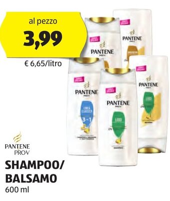 ALDI PANTENE PRO-V SHAMPOO/ BALSAMO 600 ml offerta