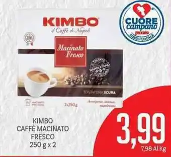 Supermercati Piccolo Kimbo Caffè Macinato Fresco 250g x 2 offerta