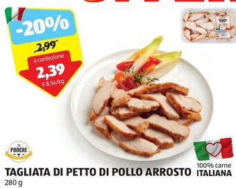 ALDI TAGLIATA DI PETTO DI POLLO ARROSTO ITALIANA 280 g offerta