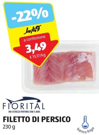 ALDI FIORITAL FILETTO DI PERSICO 230 g offerta