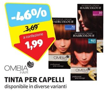 ALDI OMBIA TINTA PER CAPELLI disponibile in diverse varianti offerta