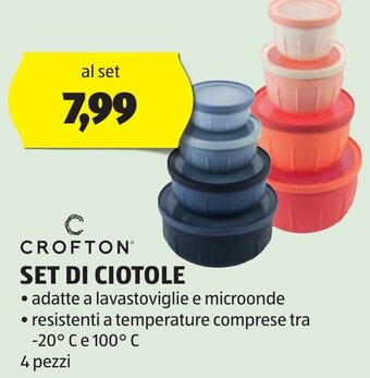 ALDI с CROFTON SET DI CIOTOLE 4 pezzi offerta