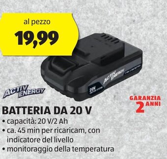 ALDI BATTERIA DA 20 V offerta