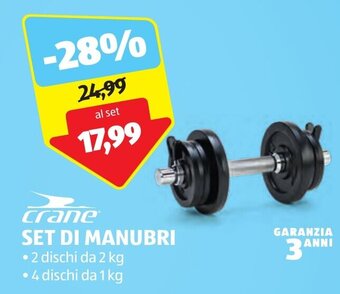 ALDI Crane SET DI MANUBRI • 2 dischi da 2 kg • 4 dischi da 1 kg offerta
