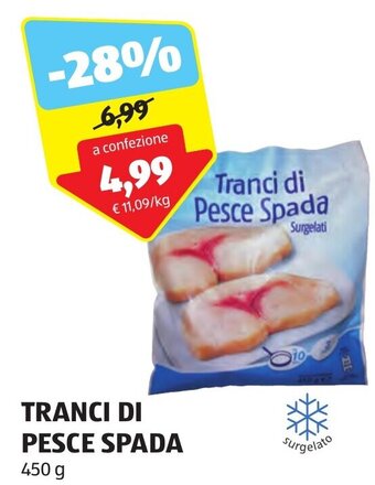 ALDI TRANCI DI PESCE SPADA 450 g offerta