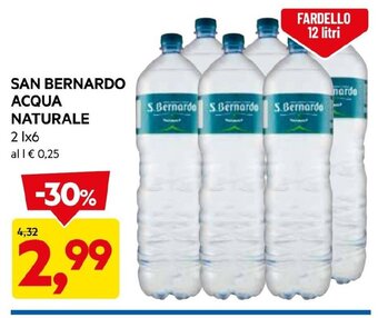 DPiù SAN BERNARDO ACQUA NATURALE 2 L x 6 offerta