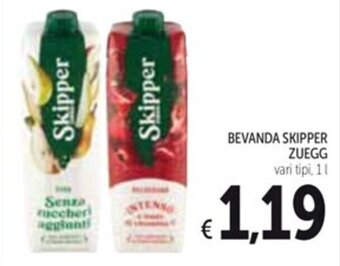 Spazio Conad BEVANDA SKIPPER ZUEGG vari tipi, 1l offerta