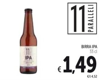 Spazio Conad 11 PARALLELI BIRRA IPA 33 cl offerta