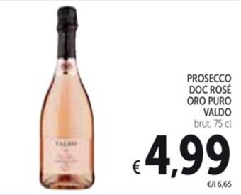 Spazio Conad PROSECCO DOC ROSÉ ORO PURO VALDO brut, 75 cl offerta