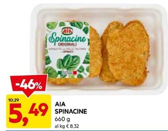 DPiù AIA SPINACINE 660 g offerta