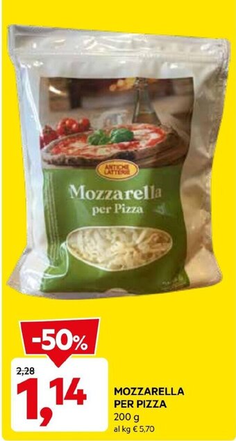 DPiù MOZZARELLA PER PIZZA 200 g offerta