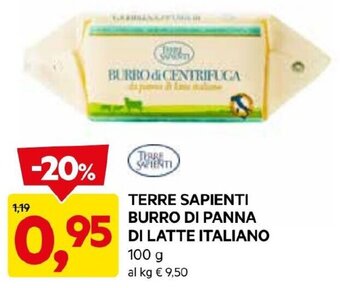 DPiù TERRE SAPIENTI BURRO DI PANNA DI LATTE ITALIANO 100 g offerta