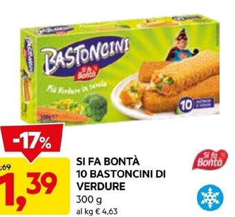DPiù SI FA BONTÀ 10 BASTONCINI DI VERDURE 300 g offerta