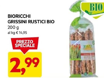 DPiù BIORICCHI GRISSINI RUSTICI BIO 200 g offerta