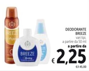 Spazio Conad DEODORANTE BREEZE vari tipi, 50 ml offerta