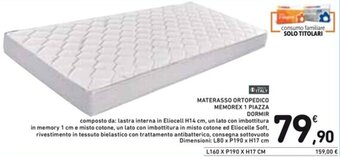 Spazio Conad MATERASSO ORTOPEDICO MEMOREX 1 PIAZZA DORMIR offerta