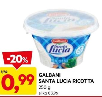 DPiù GALBANI SANTA LUCIA RICOTTA 250 g offerta
