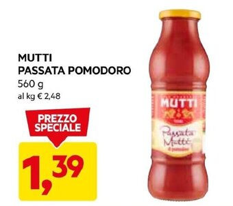DPiù MUTTI PASSATA POMODORO 560 g offerta