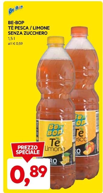 DPiù BE-BOP TÈ PESCA / LIMONE SENZA ZUCCHERO 1,5 L offerta