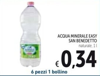 Spazio Conad ACQUA MINERALE EASY SAN BENEDETTO naturale, 1 l offerta