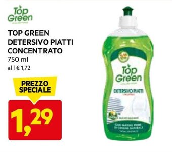 DPiù TOP GREEN DETERSIVO PIATTI CONCENTRATO 750 ml offerta