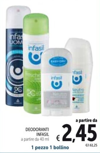 DEODORANTI INFASIL a partire da 40 ml