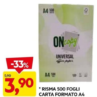 DPiù RISMA 500 FOGLI CARTA FORMATO A4 offerta