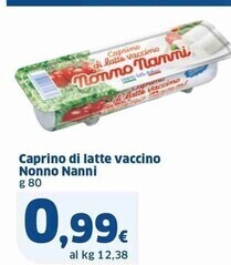 Nonno nanni caprino di latte vaccino