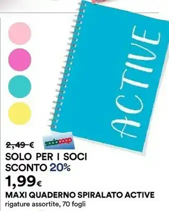 Coop Maxi Quaderno Spiralato Active offerta