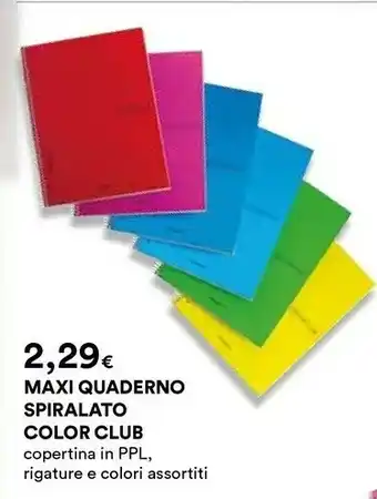 Coop Maxi Quaderno Spiralato Color Club offerta