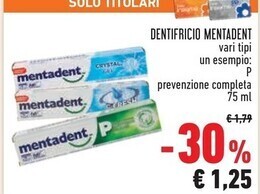 Conad Mentadent dentifricio offerta