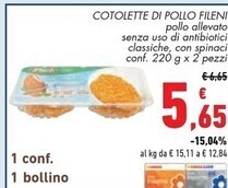 Conad Fileni cotolette di pollo offerta