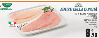 Conad Conad fesa di tacchino,petto di pollo a fette sottili offerta