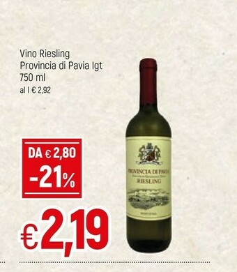 Famila Vino Riesling Provincia Di Pavia IGT offerta