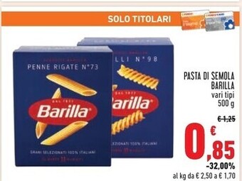 Conad Superstore Barilla pasta di semola offerta