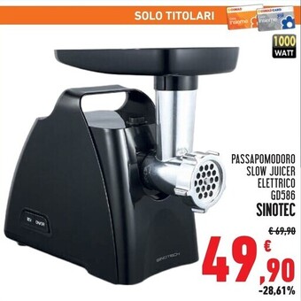 Conad Superstore Sinotech passapomodoro slow juicer elettrico gd586 offerta
