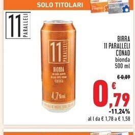 Conad Superstore Conad birra 11 paralleli offerta