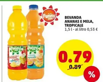 PENNY Funny drink Bevanda Ananas E Mela, Tropicale offerta