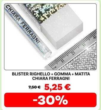 Max Factory Pigna blister righello + gomma + matita chiara ferragni offerta