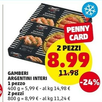 PENNY Gamberi Argentini Interi offerta