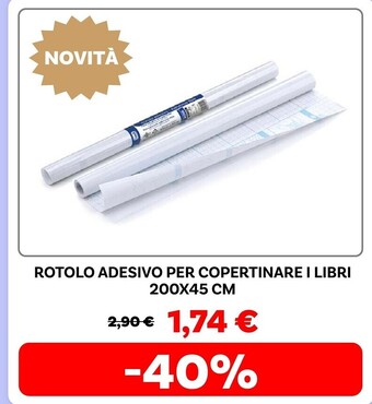 Favorit rotolo adesivo per copertinare i libri 200 x 45 cm